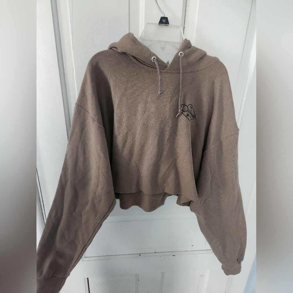Brown Cropped Hoodie